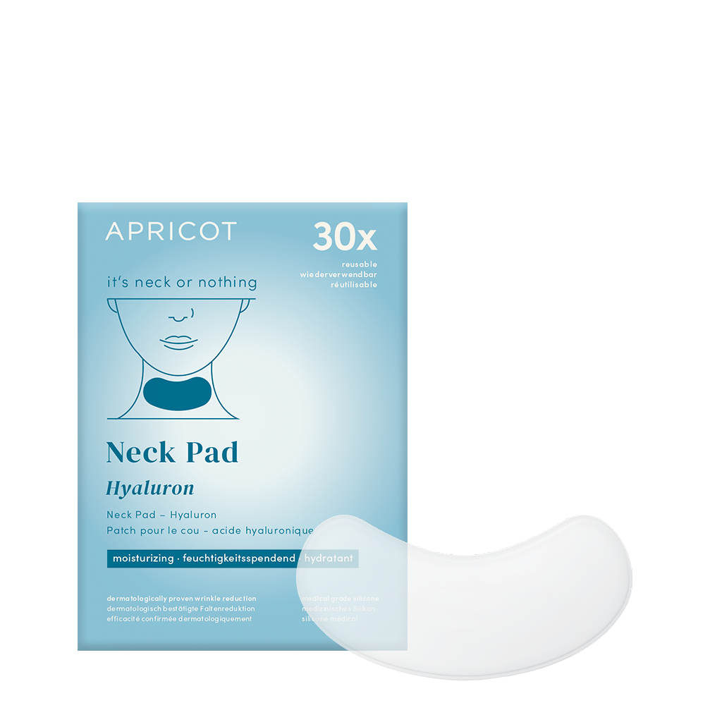 Apricot Hyaluron Neck Pad – genanvendelig maske til halsområdet, der giver intensiv fugt, reducerer linjer og plejer huden