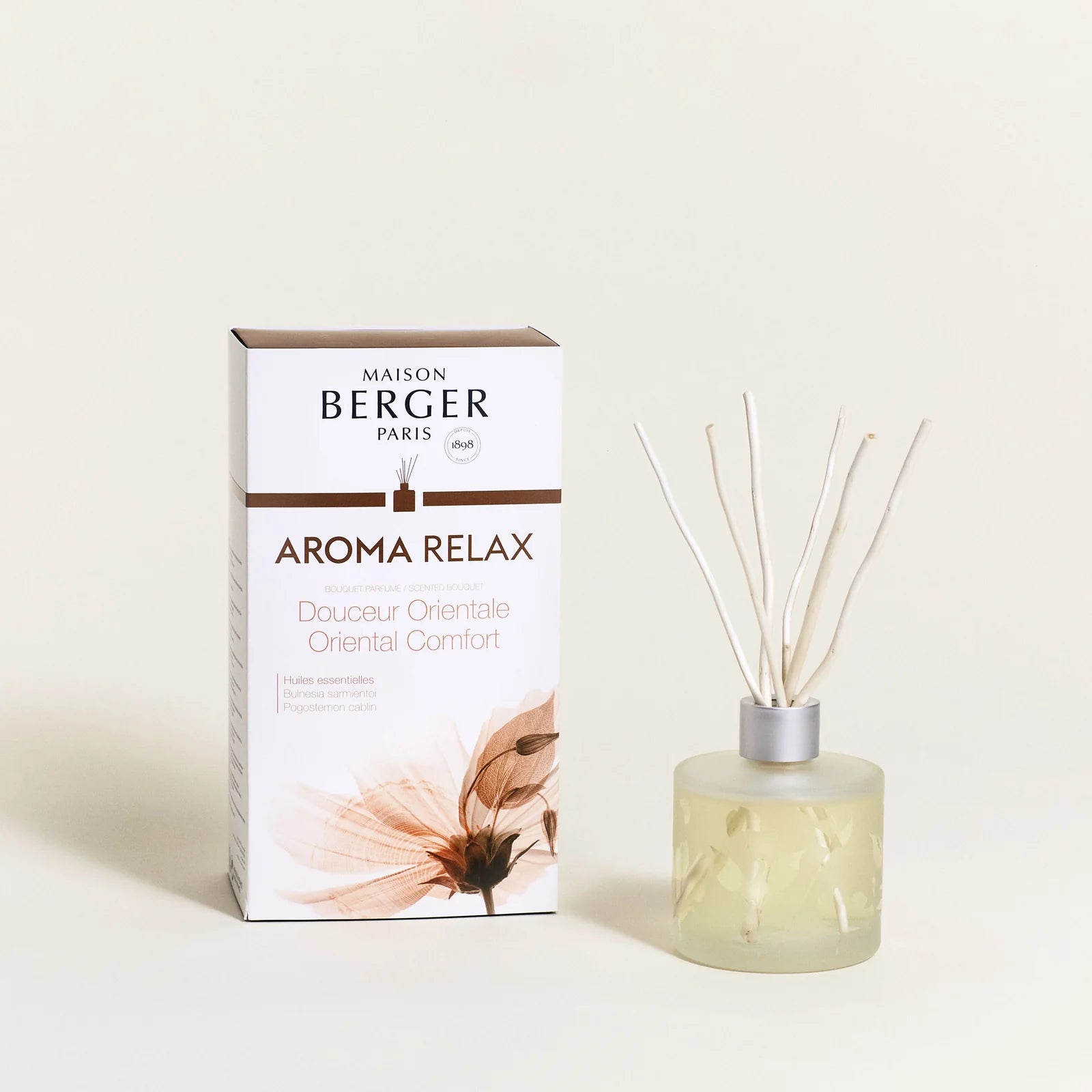 Maison Berger duftpinde med Aroma Relax – Frosted glas