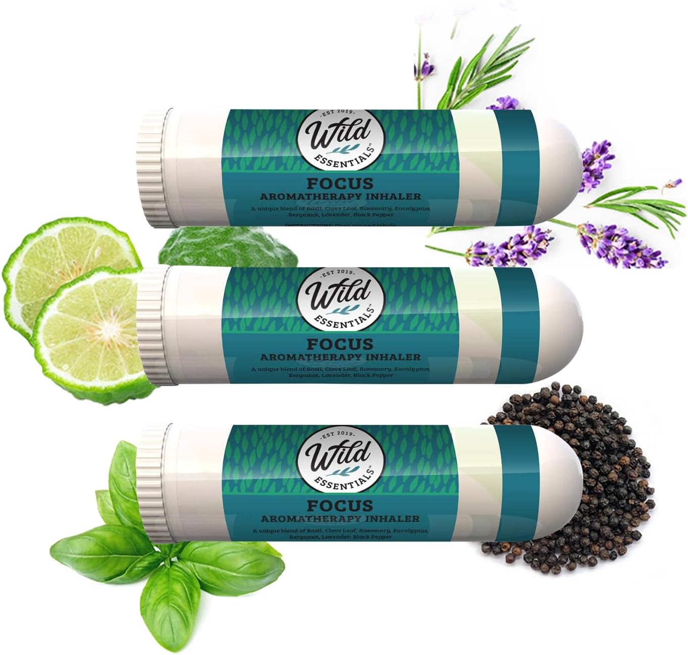 Naturlig næseinhalator med æteriske olier, der fremmer fokus, klarhed og koncentration i studie, arbejde og hverdag.