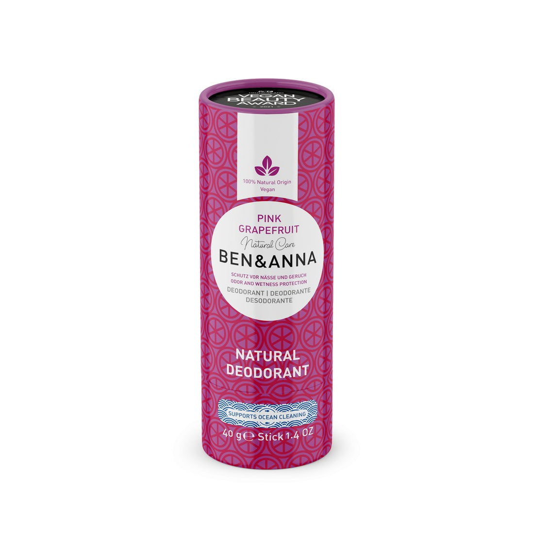 Ben & Anna deo stick – Pink grapefruit | naturlig, vegansk & plastikfri deodorant