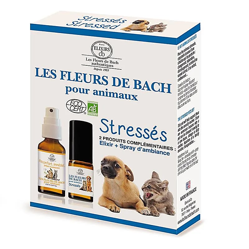 Bach anti-stress kæledyr – beroligende aromaterapi pakke til hund & kat