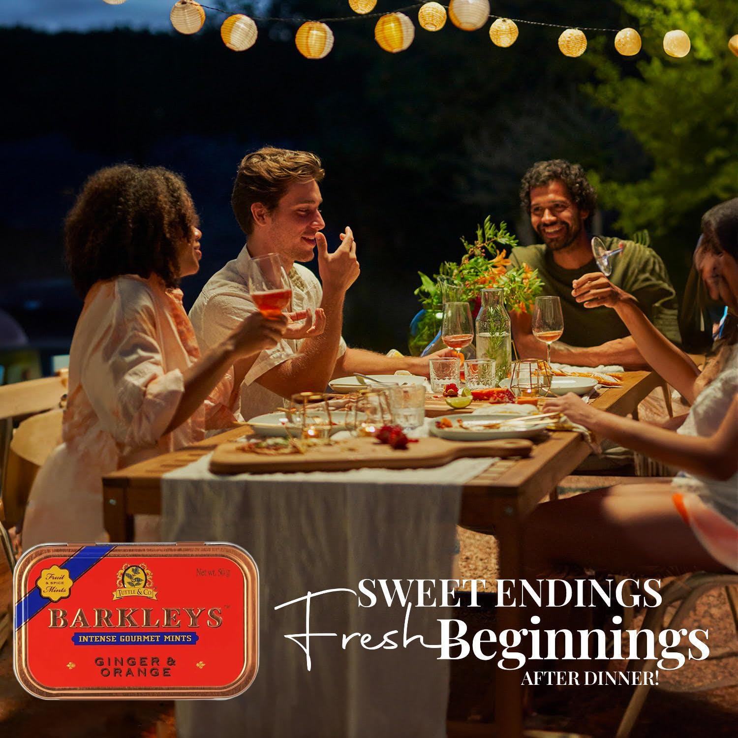 Barkleys Gourmet Mint med Ingefær & Appelsin – frisk, krydret og vegansk. En luksuriøs mint oplevelse i elegant retro æske.