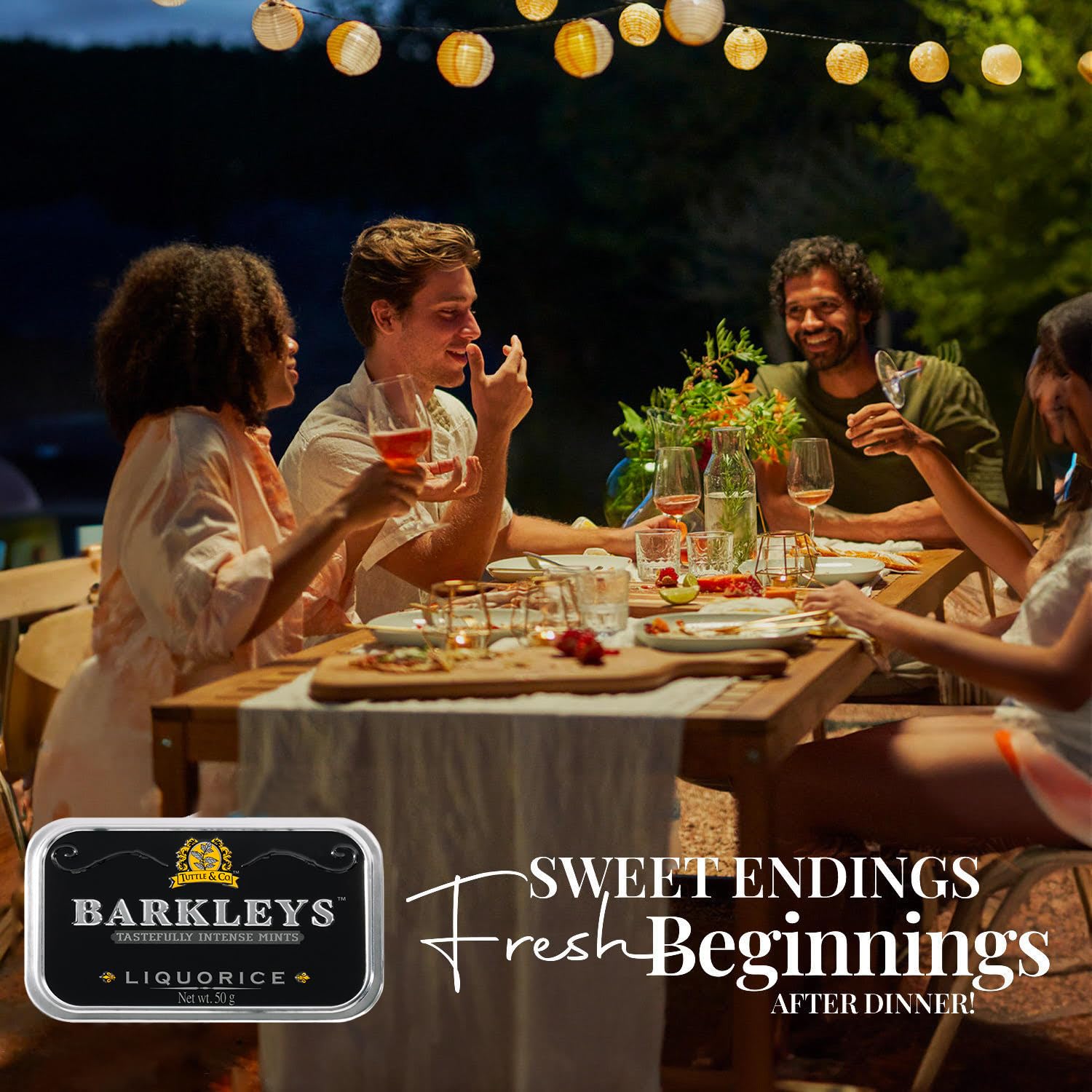 Barkleys Mint Lakrids Pastiller – frisk mint møder sød lakrids i smuk retro æske. Vegansk, naturlig og tastefully intense.