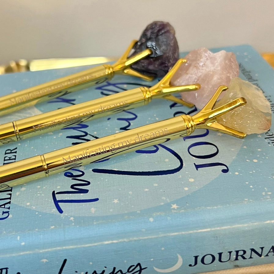 Kuglepen med ametyst krystal | Manifesting My Dreams