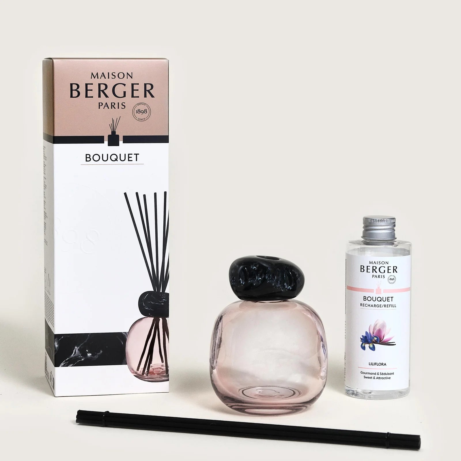 Maison Berger duftpinde med Liliflora | Pink Mineral flakon