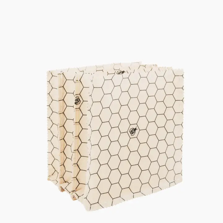 Plastikfri lunch bag med bivoks – 2 rum til snacks, sandwiches og bæredygtig madopbevaring.