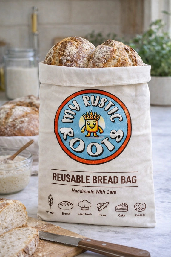 Genanvendelige brødposer i BPA-fri materialer holder brød frisk længere. Perfekt til surdejsbrød og bæredygtig opbevaring uden plastik.