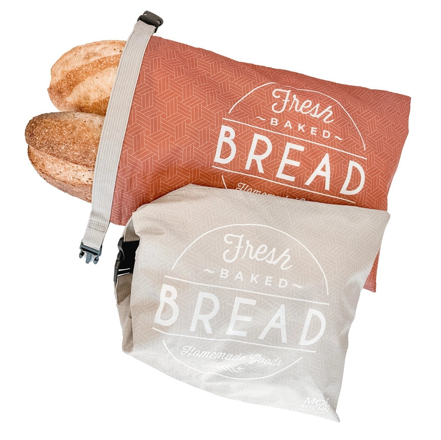 Genanvendelige brødposer i BPA-fri materialer holder brød frisk længere. Perfekt til surdejsbrød og bæredygtig opbevaring uden plastik.