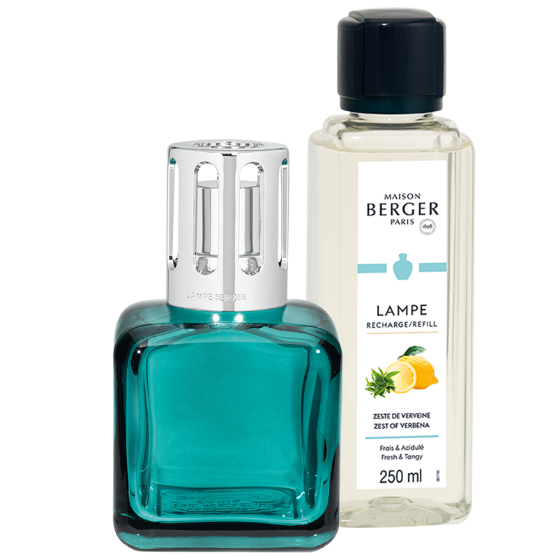 Maison Berger duftlampe Blue Ice Cube | Komplet sæt med Zest of Verbena duft