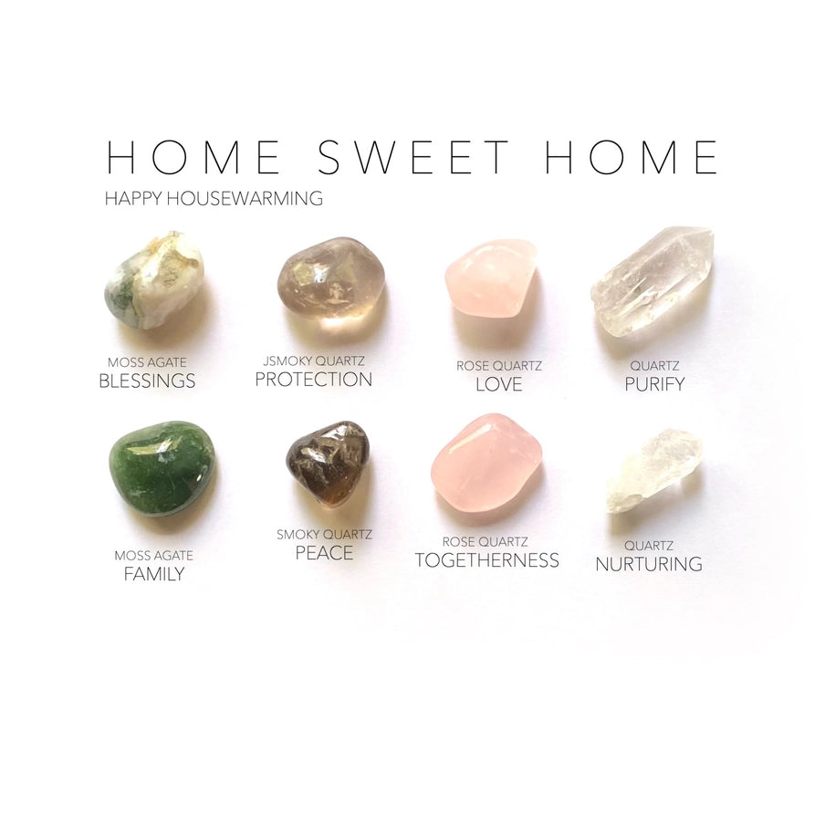 Home Sweet Home krystal kit | Krystaller til ro, tryghed & kærlig energi i hjemmet