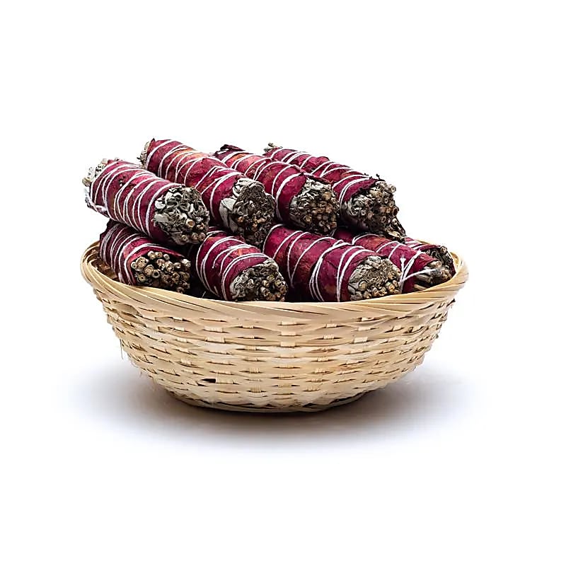 Salvie & rosenblade Smudging Stick | Naturligt røgelsesbundt til energi & balance