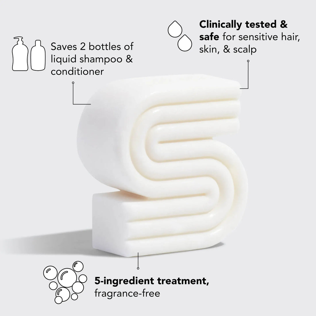 KITSCH Ultra Sensitive Shampoo & Body Wash Bar – mild, duftfri 2-i-1 bar til sensitiv hud og hår. Vegansk, cruelty-free og fri for sulfater, parabener og silikoner. Zero-Waste & klinisk testet.