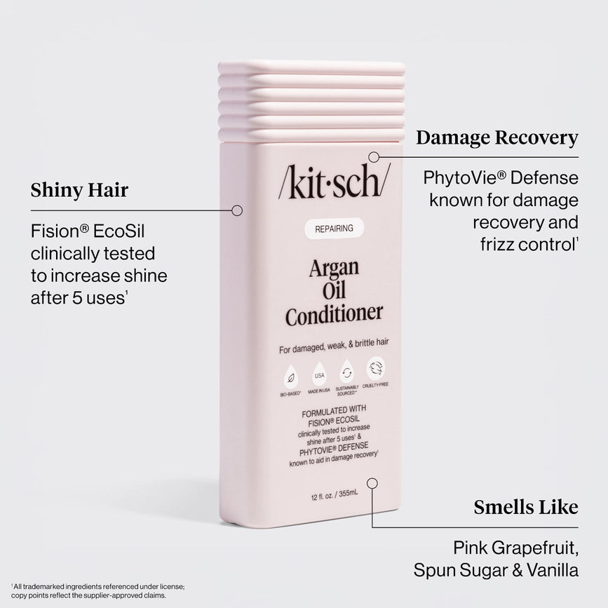Fugtgivende balsam fra KITSCH med argan olie. Styrker, reparerer & giver glans – vegansk, bæredygtig & uden silikoner.