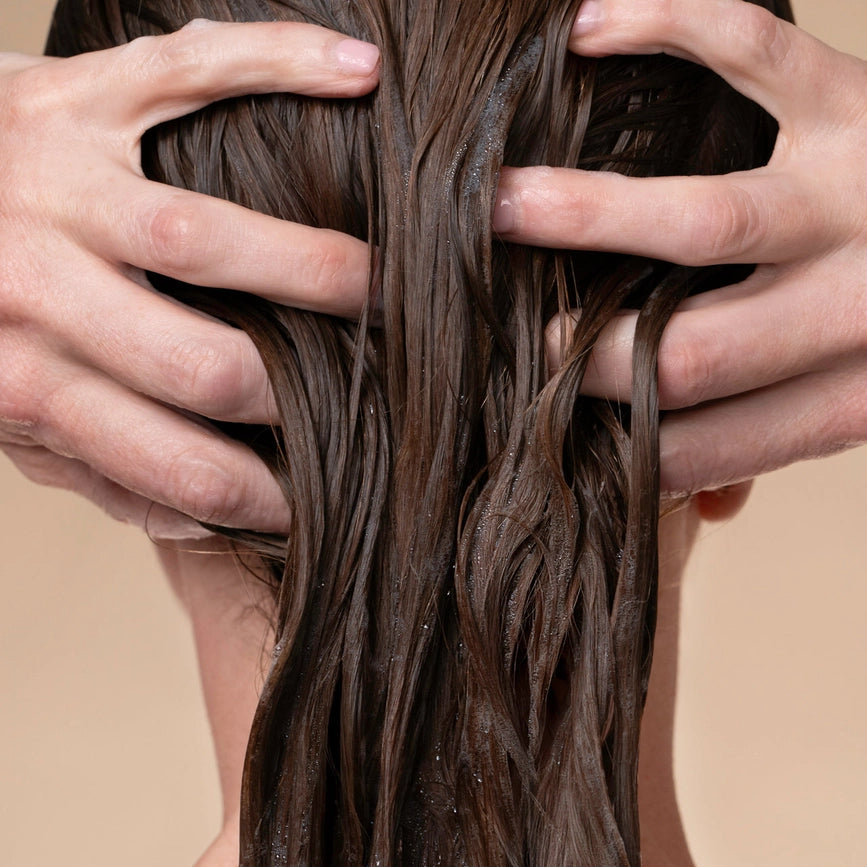 Volumengivende conditioner med rosmarin & biotin. Styrker, stimulerer vækst & giver glans. Vegansk, bæredygtig & luksus hårpleje.