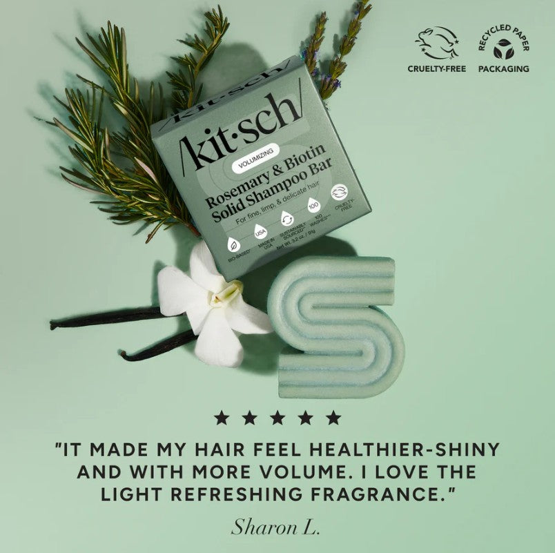 Kitsch shampoo & balsam bar med rosmarin & biotin, fyldigt hår, vegansk hårpleje