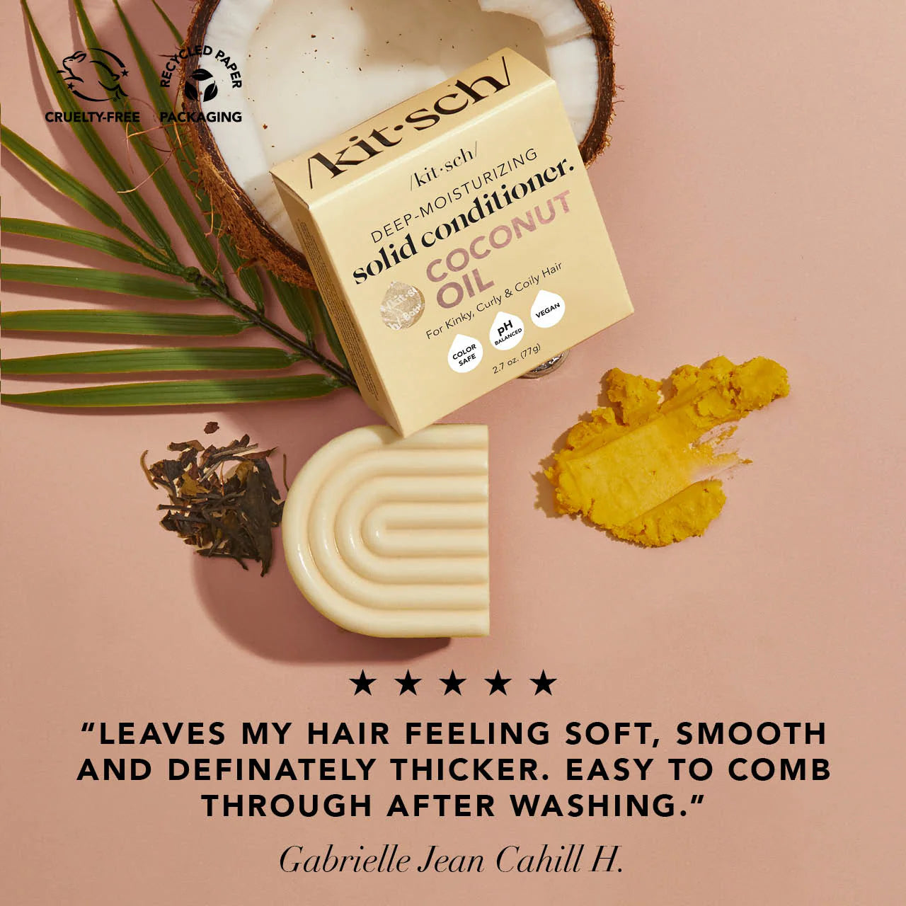 KITSCH Coconut Oil Shampoo & Conditioner – fugtgivende hårplejesæt med kokosolie, der reducerer krus og styrker håret. Vegansk, bæredygtig og fri for sulfater.