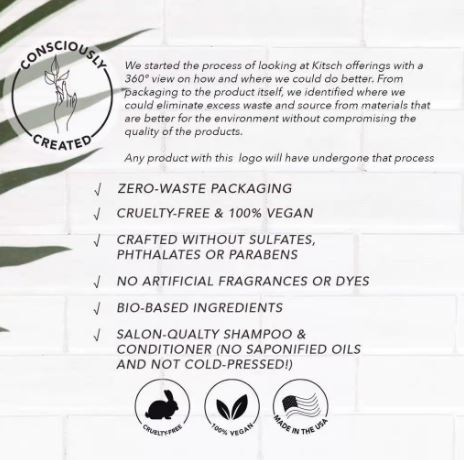 Fugtgivende conditioner bar med kokosolie. Plejer tørt hår, reducerer brud og giver glans. Vegansk, bæredygtig & plastikfri fra KITSCH.