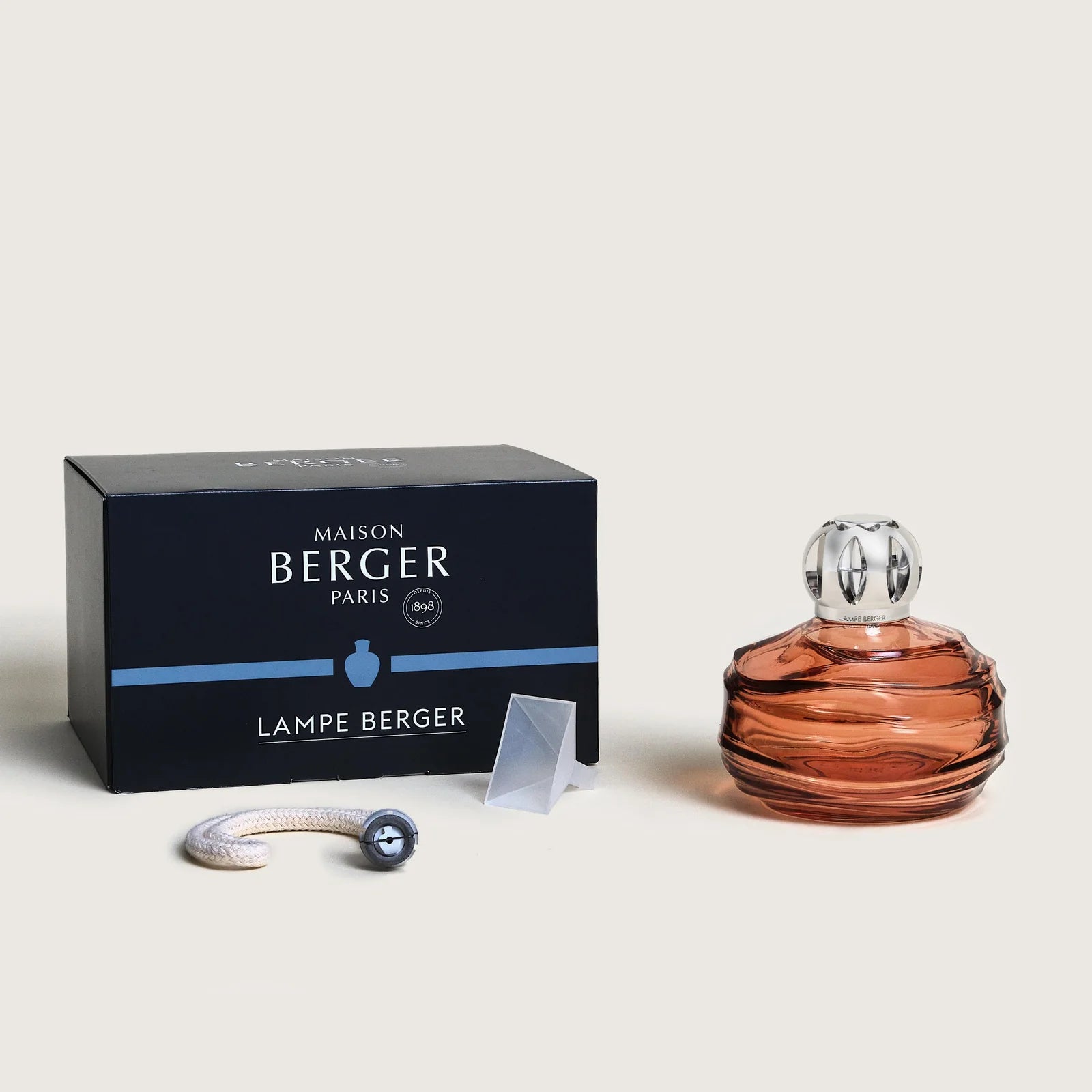 Maison Berger Amber Pink Echo – elegant duftlampe & luftrenser i rosa amber farvet glas