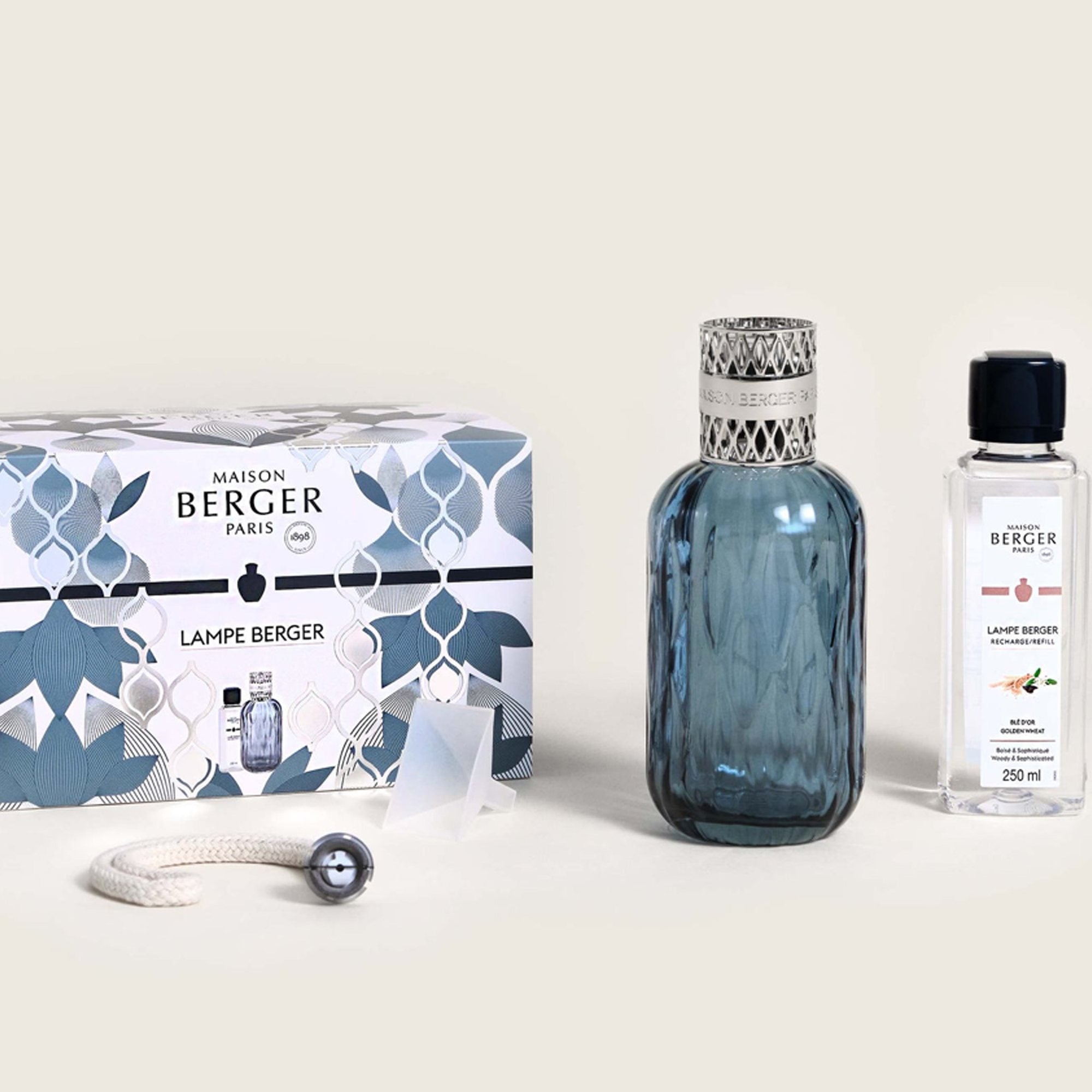 Maison Berger duftlampe Blue Quintessence | Komplet sæt med Golden Wheat duft