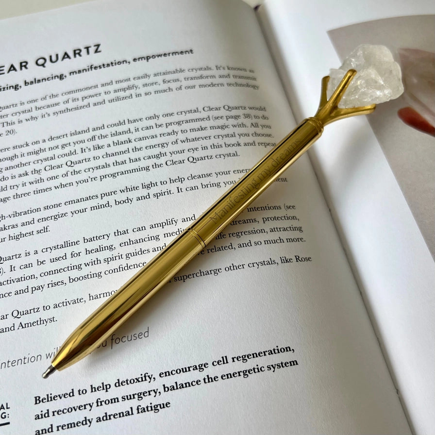 Kuglepen med bjergkrystal | Manifesting My Dreams