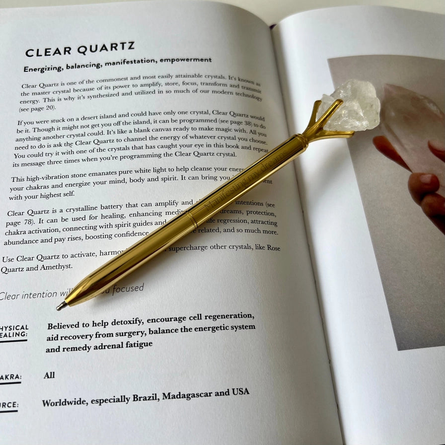 Kuglepen med bjergkrystal | Manifesting My Dreams