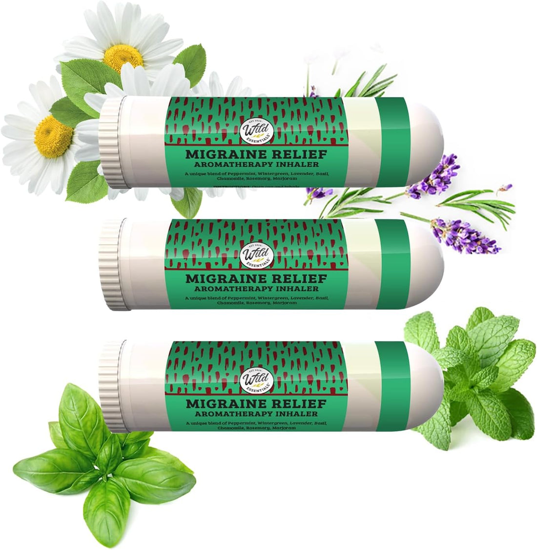 Migraine relief næseinhalator med æteriske olier | Naturlig lindring ved migræne & hovedpine