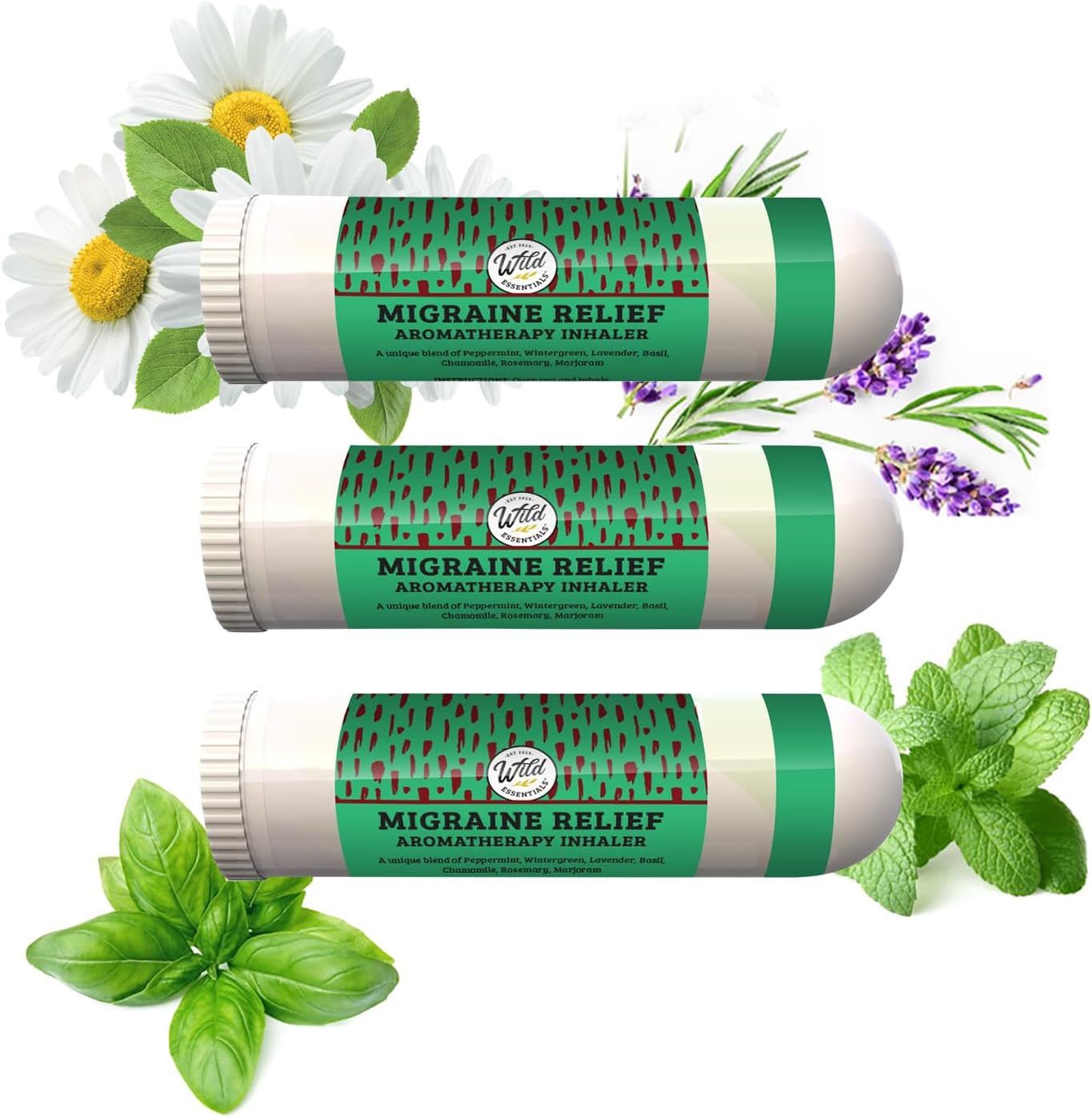 Migraine relief næseinhalator med æteriske olier | Naturlig lindring ved migræne & hovedpine