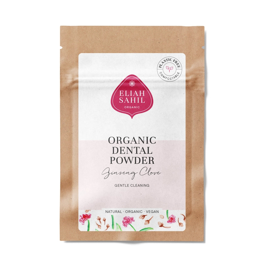 Eliah Sahil Organic dental powder - naturlig & økologisk tandpasta med ginseng & nelliker