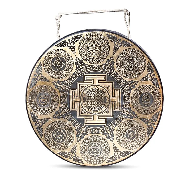 Nepalesisk Chakra Gong - håndlavet Gong til meditation | 60 cm