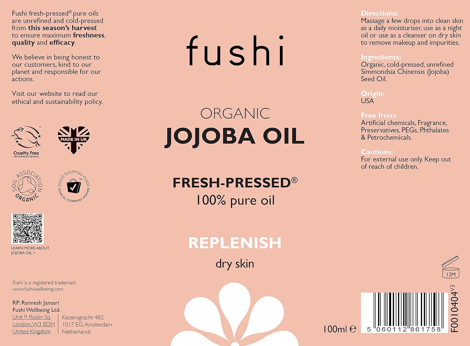 Let absorberende, økologisk jojoba olie, der fugter, blødgør og beskytter hud og hår med naturlige antioxidanter.