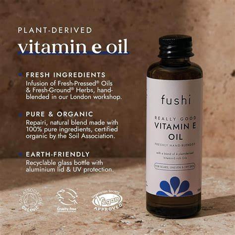 Vitamin E olie til ansigt og krop med glød, 50ml, vegansk, økologisk