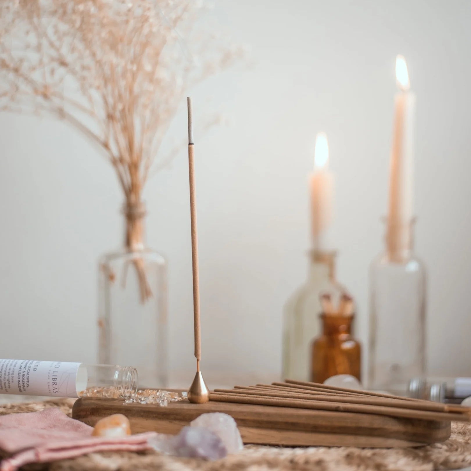 Røgelse med citrin krystalstøv & opkvikkende duft