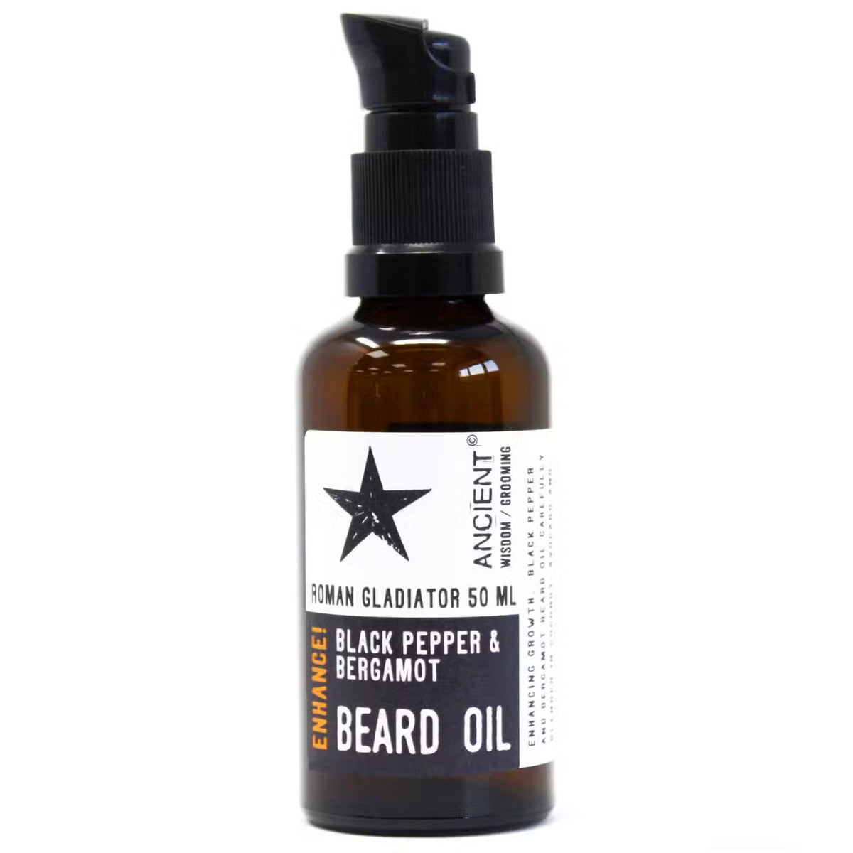 Roman Gladiator skægolie | Sort peber & bergamot