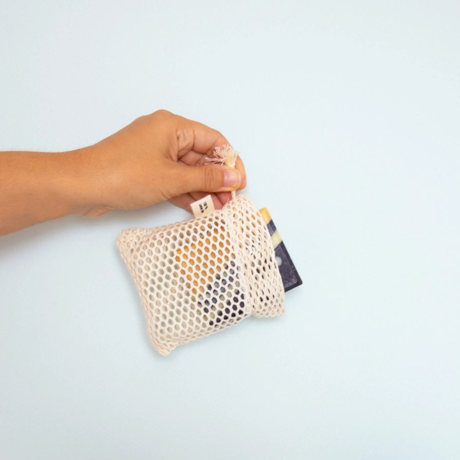 Chamarrel Sæbepose | Økologisk bomuldspose til sæbe, shampoo & conditioner