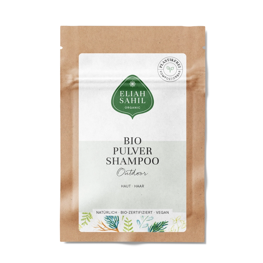 Økologisk outdoor shampoo pulver til hår og hud, bæredygtig hårpleje
