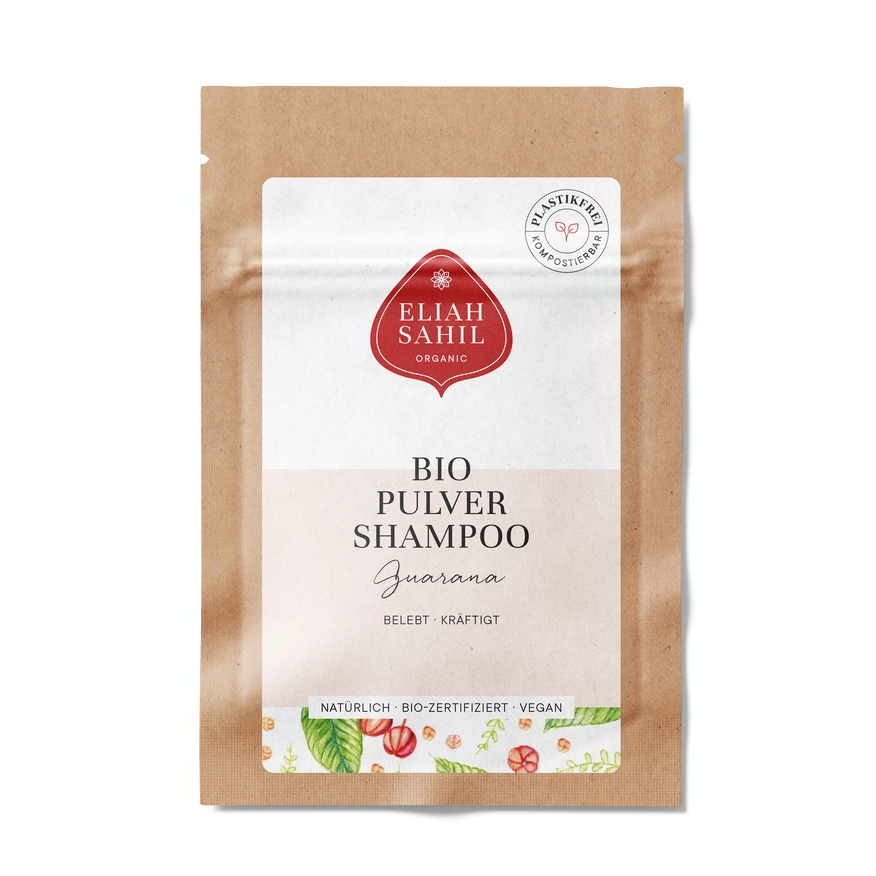 Eliah Sahil økologisk shampoo pulver med guarana til styrke & glans
