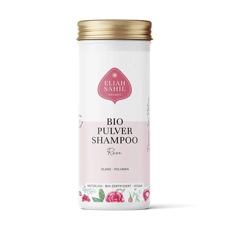 SHAMPOO POWDER MED ROSER , ØKOLOGISK - BEROLIGERE & GIVER FUGT