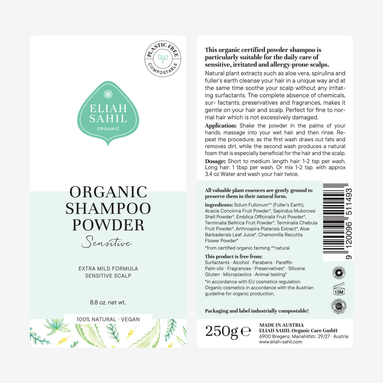 SHAMPOO POWDER , ØKOLOGISK - TIL SENSITIV & IRRITABLE HOVEDBUND