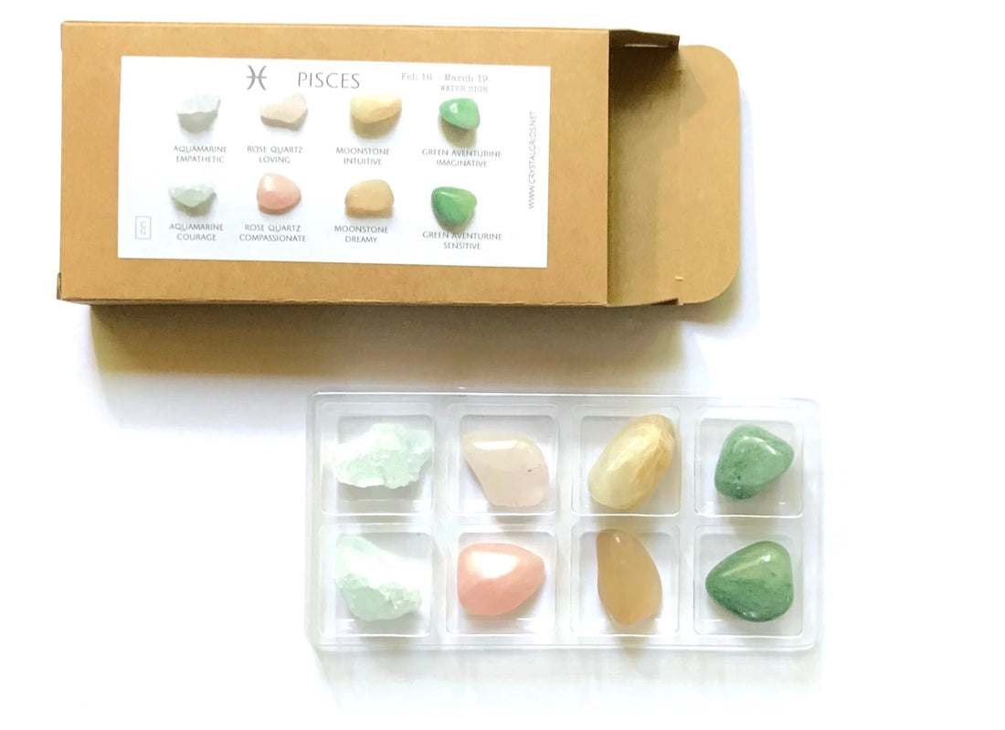Fiskene Stjernetegn krystal kit | Pisces krystaller til intuition, drømme & indre ro