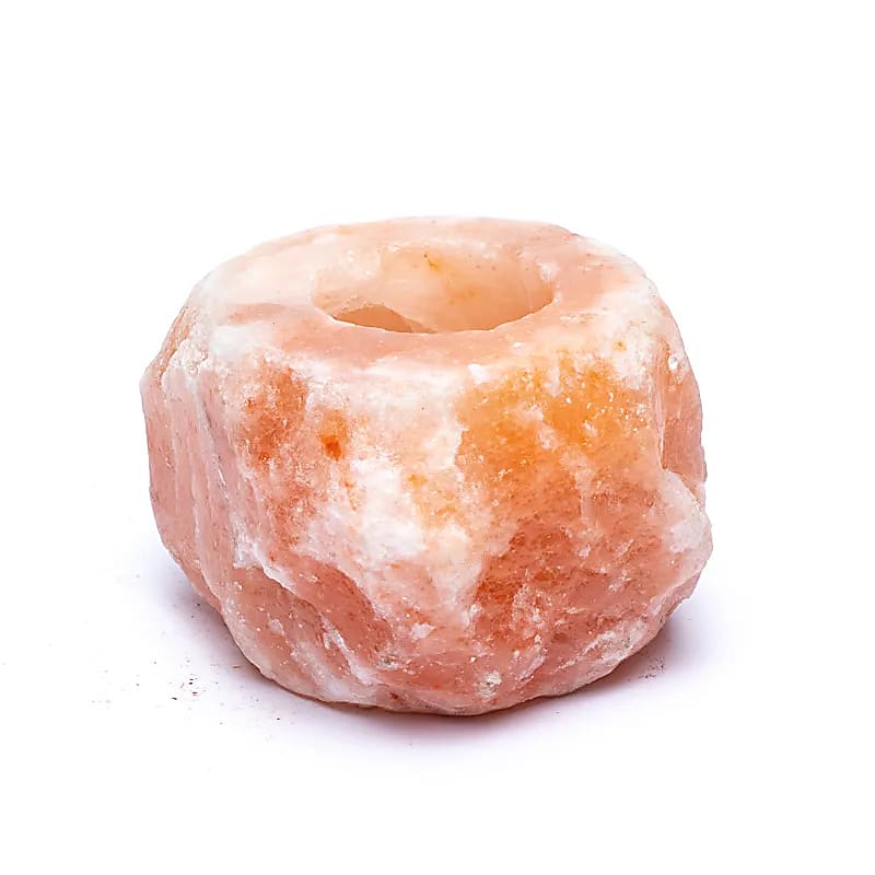 Himalaya salt lysestage – håndskåret krystal (pink & hvid)