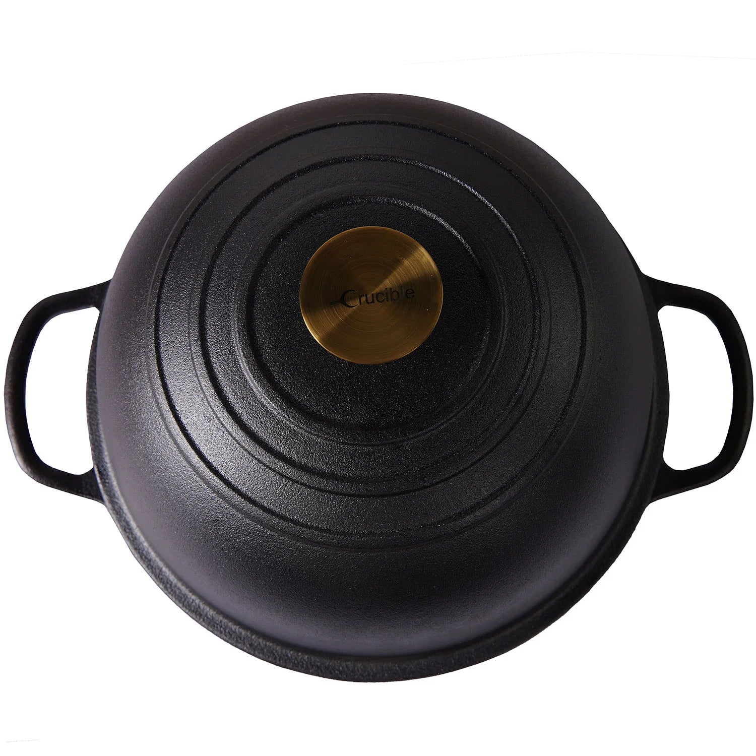 Rund støbejerns Bread Pan med låg til surdejsbrød, steam baking og sprød artisan skorpe.
