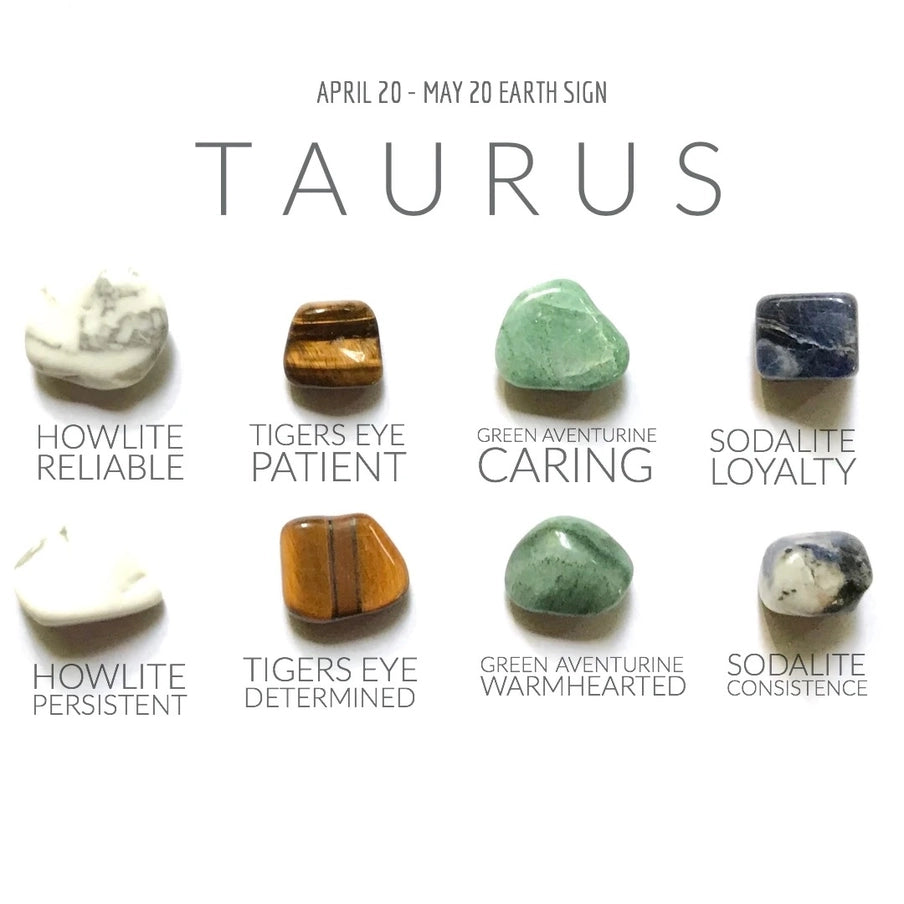 Taurus krystalkit i gaveæske med krystaller til styrke og ro