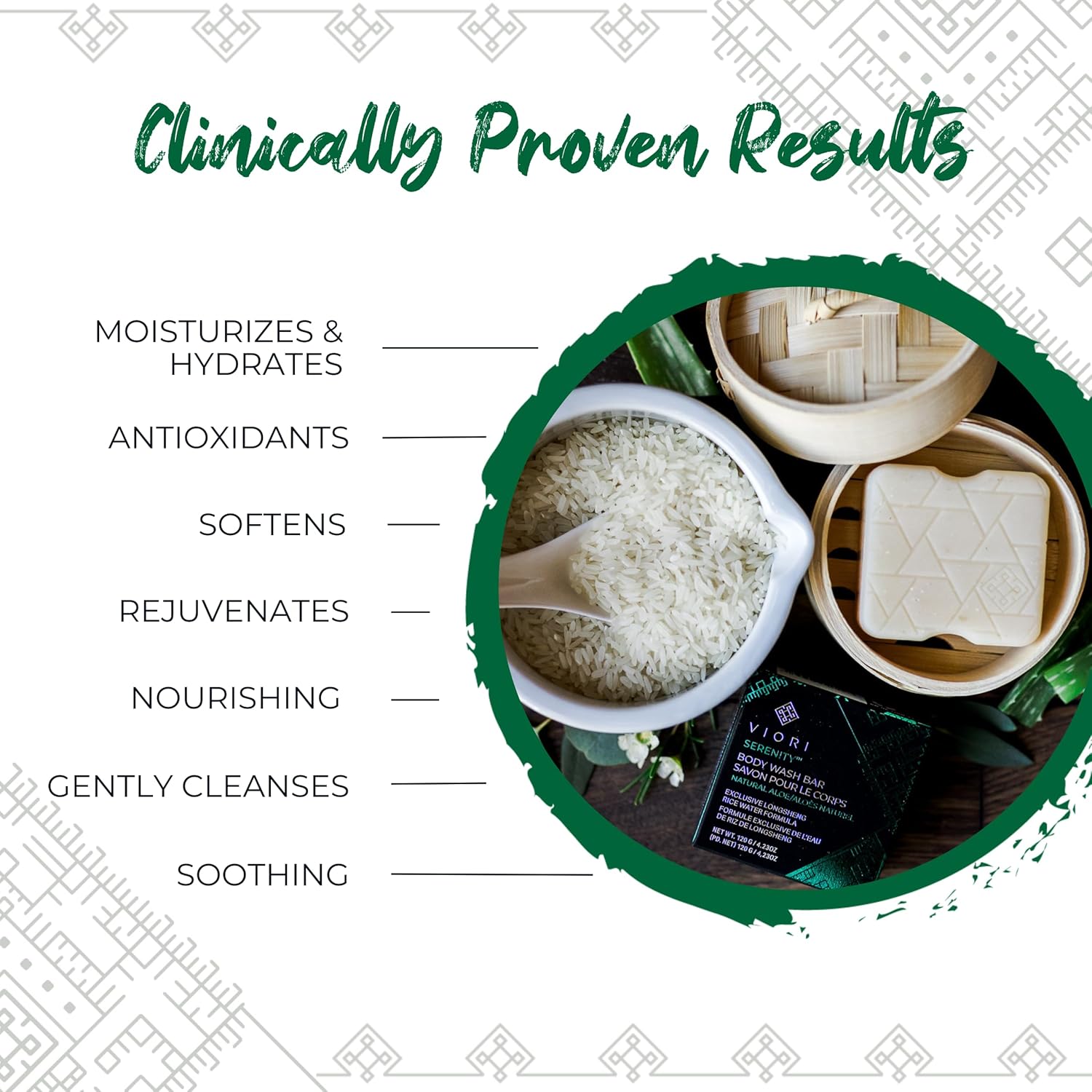 Viori Body Wash Bar – Serenity med Rice Water til pleje & fugt