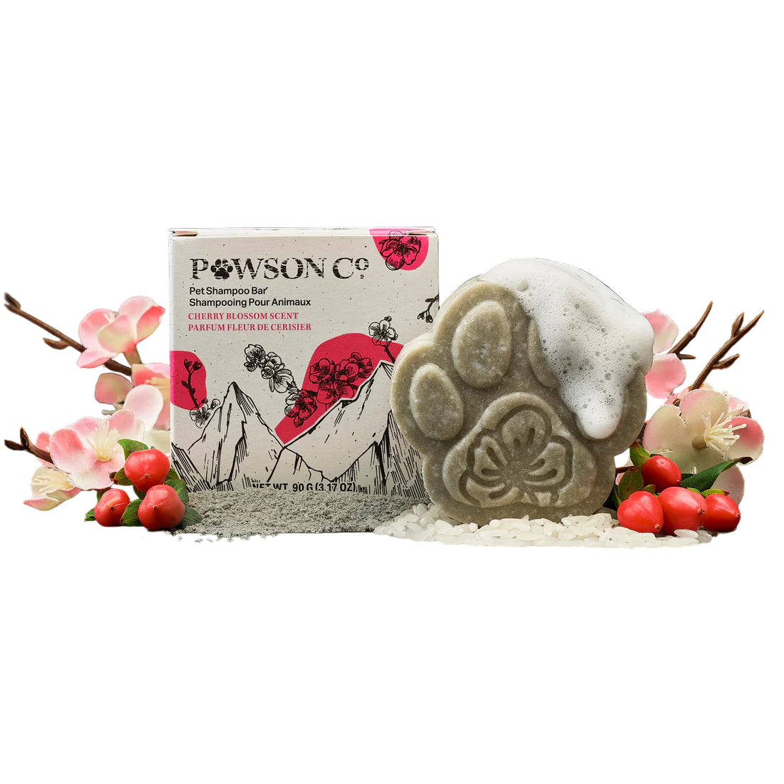 Mild og naturlig shampoo bar til kæledyr, der styrker pelsen, reducerer fældning og plejer huden med Rice Water.