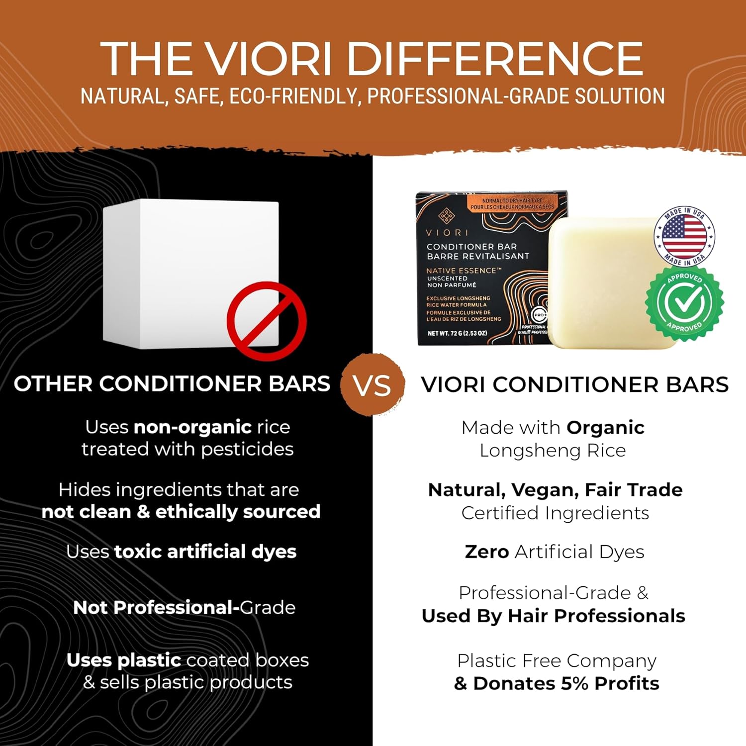 Viori Conditioner Bar – Native Essence med Rice Water til volume & styrke