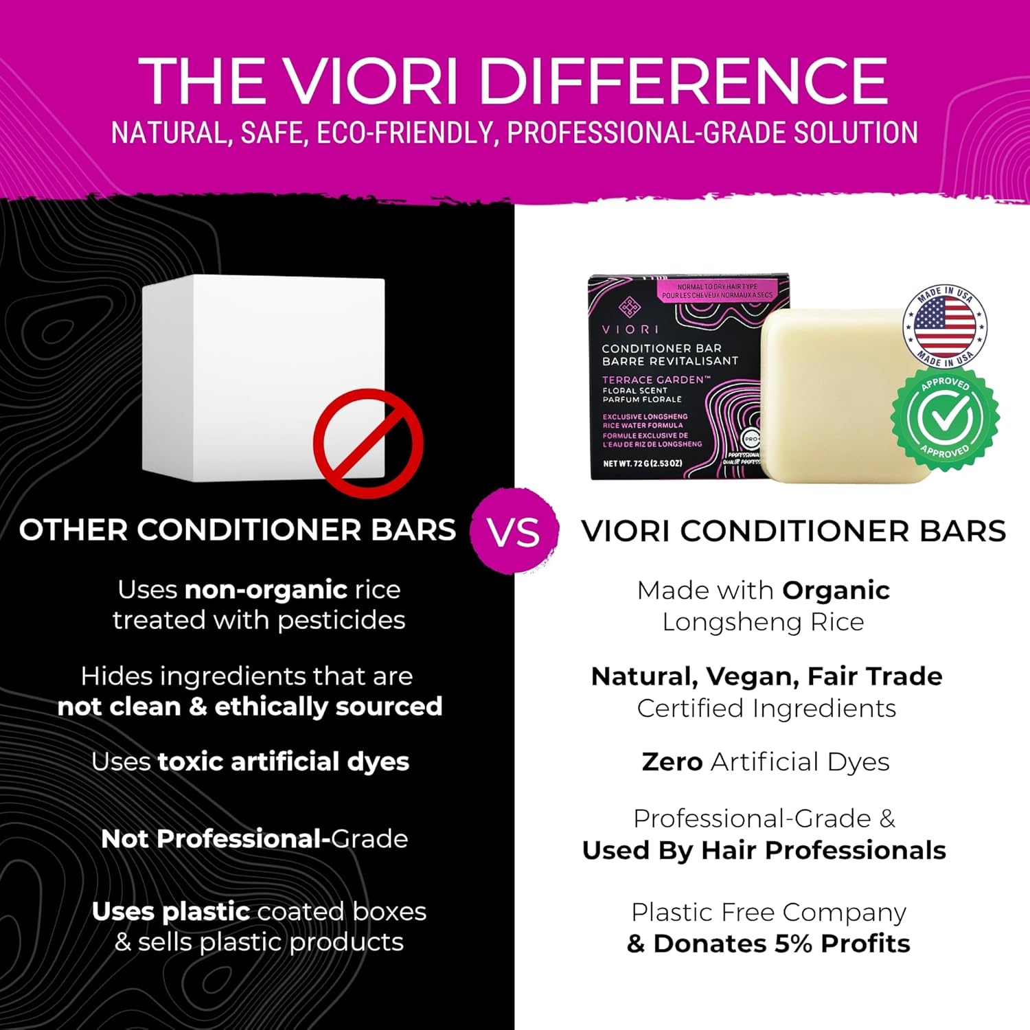 Viori Conditioner Bar – Terrace Garden med Rice Water til volume & styrke