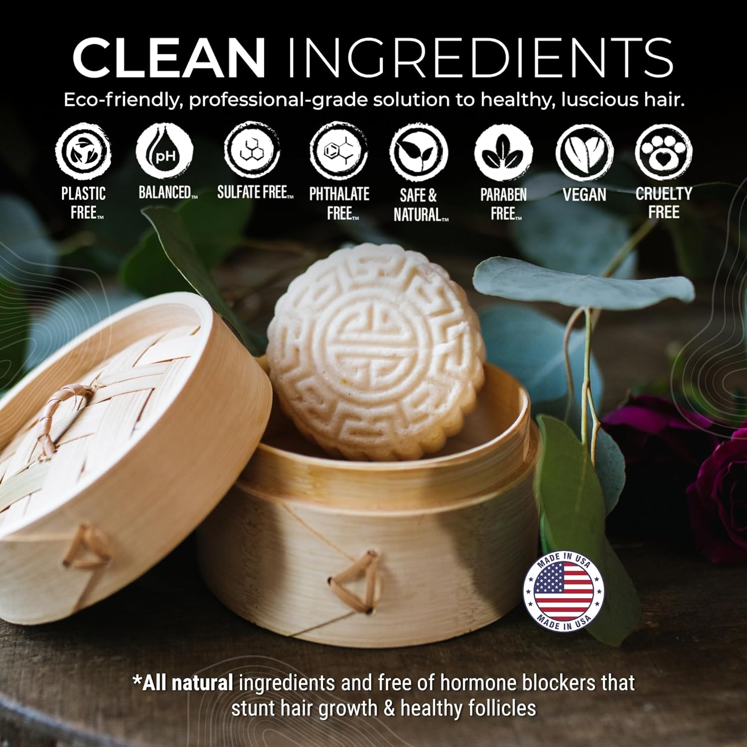 Et luksuriøst hårplejesæt med shampoo, conditioner & bambus box – fyldt med Rice Water og duften Hidden Waterfall for silkeblødt, stærkt og glansfuldt hår.