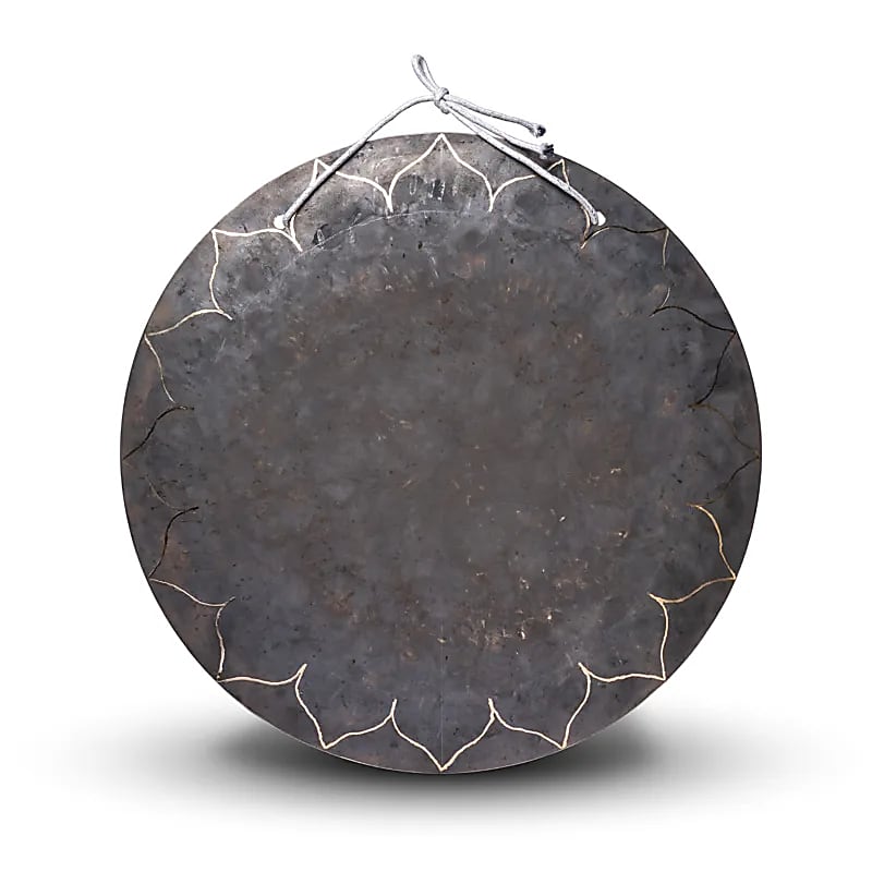Gong Wind model med Black Lotus symbolik 55 cm | Yogi & Yogini