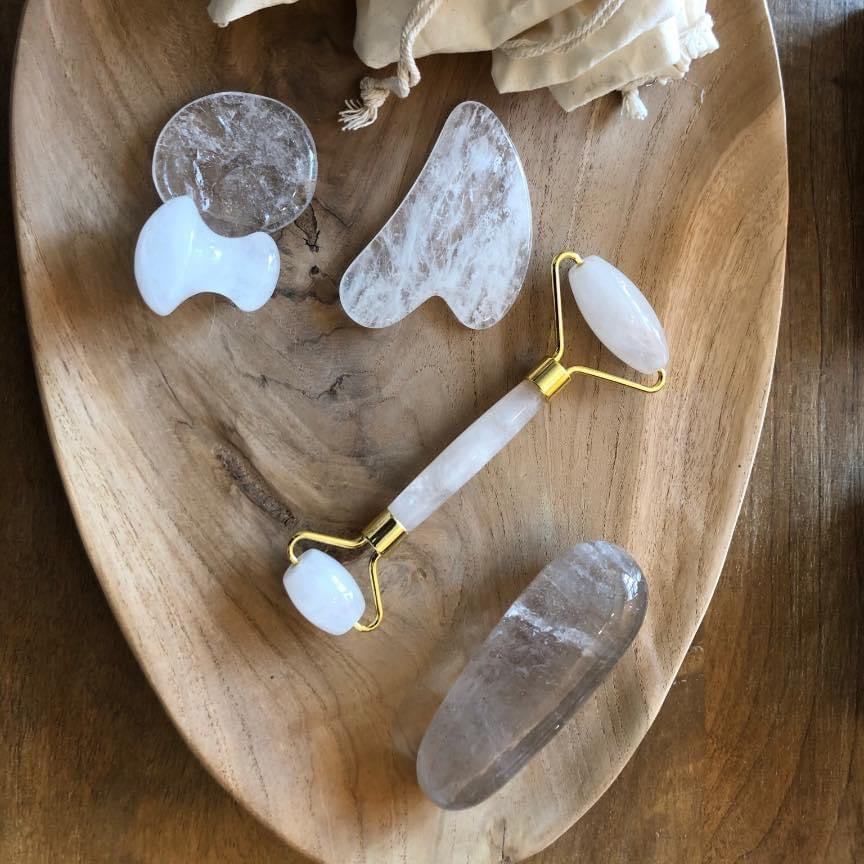 Gua Sha Krystal - Hjerteformet Bjergkrystal