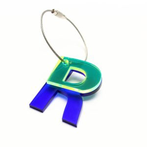 Nøglering & Taske vedhæng m. Bogstav - Recycled Akryl